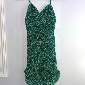 green floral dress